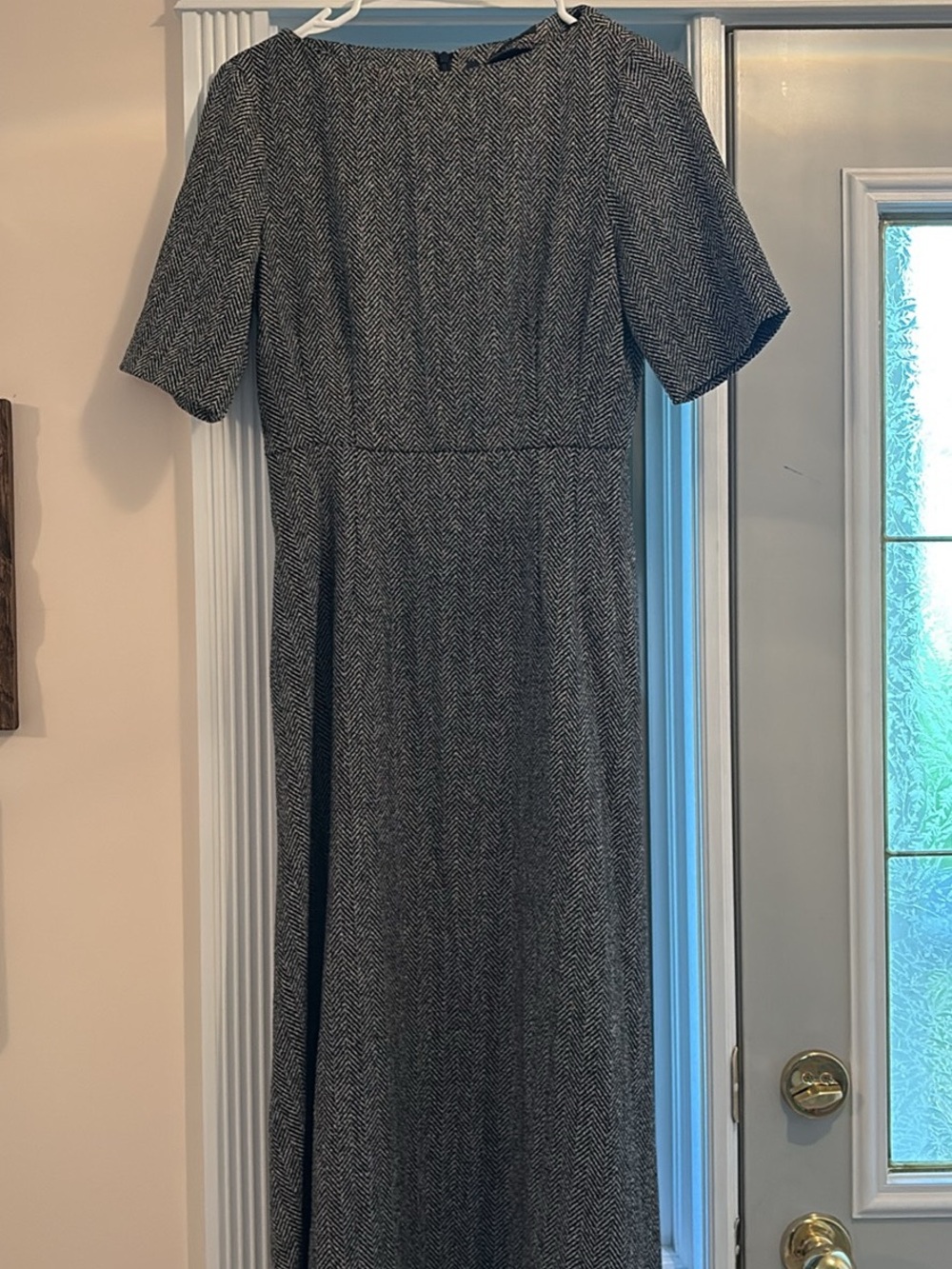 Zara Black & White Herringbone Maxi Dress xs extra small